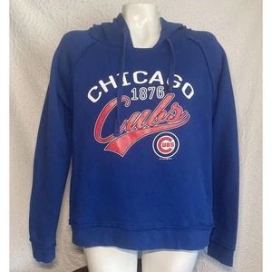MLB Chicago Cubs Sweatshirt Hoodie glitter Blue 5TH & OCEAN 2015 Size Medium